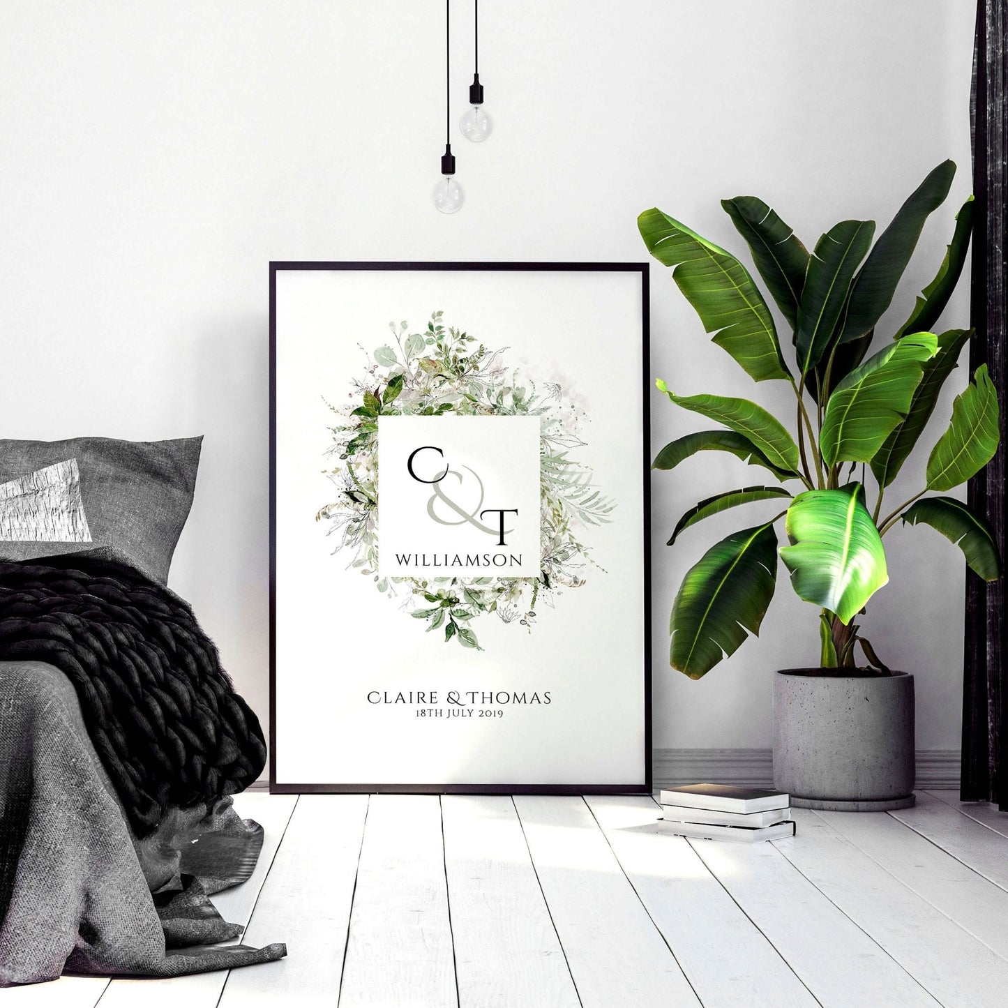 Personalised valentines gift wall art print