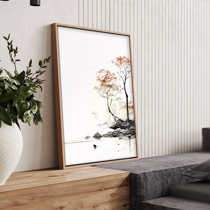 Living Room Wall Decor | Set of 3 Asian Inspired Wall art Prints